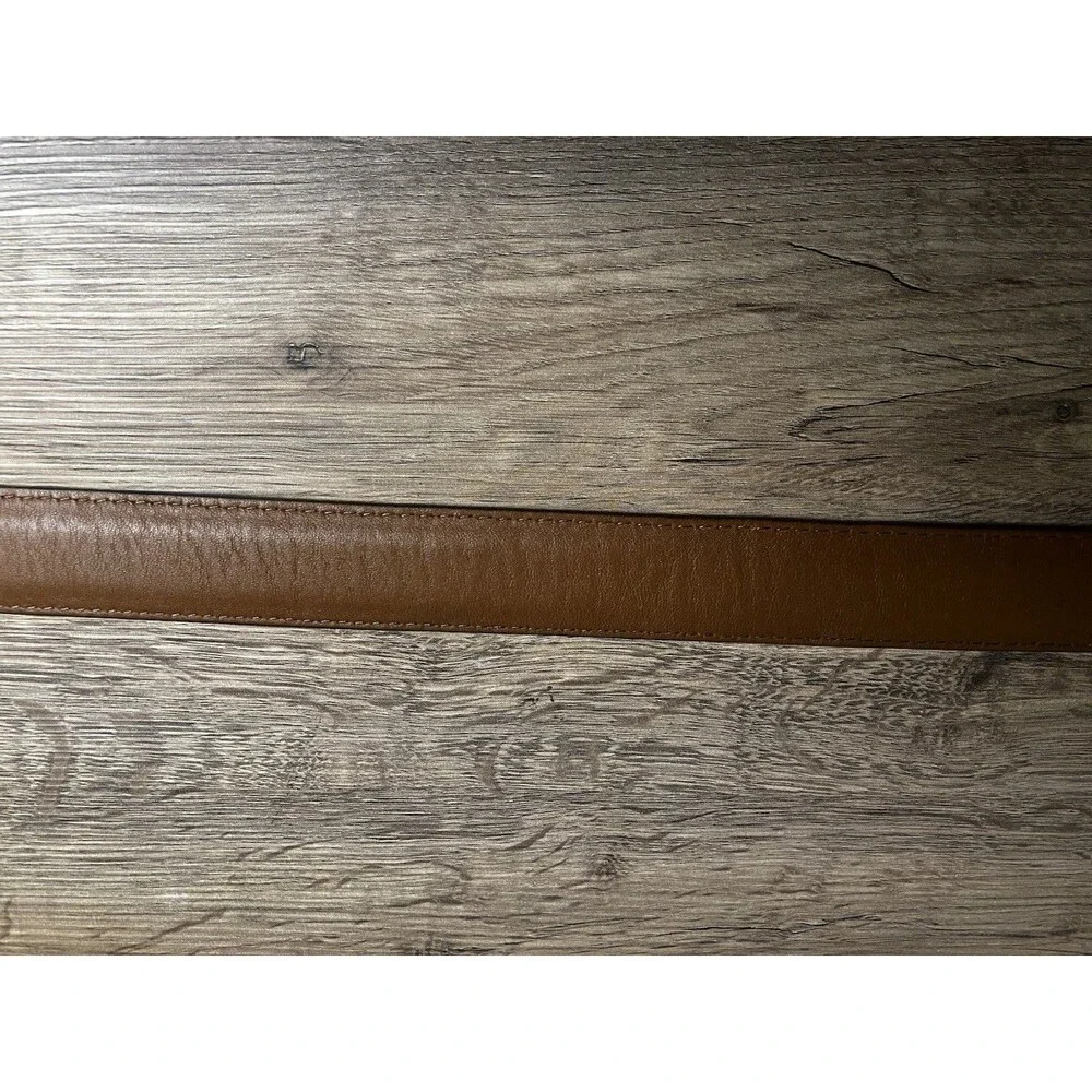 L L Bean Textured Brown Leather Belt Size 48 Made In USA